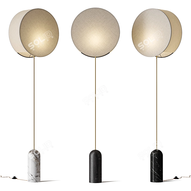 Sleek Modern Pendolo Floor Lamp 3D model image 2