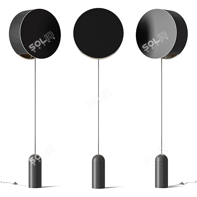 Sleek Modern Pendolo Floor Lamp 3D model image 3