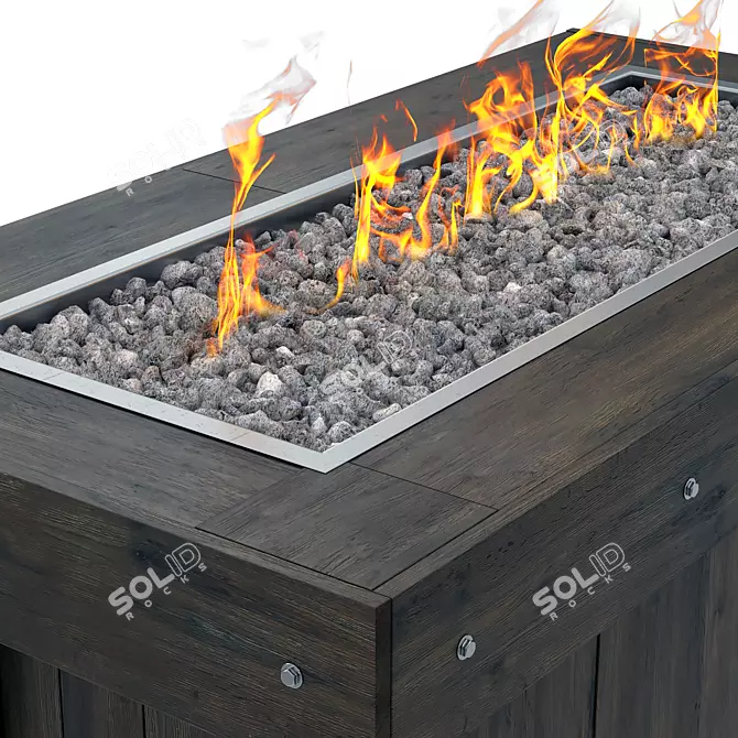 Title: Outdoor Gas Fireplace Concept 3D model image 2