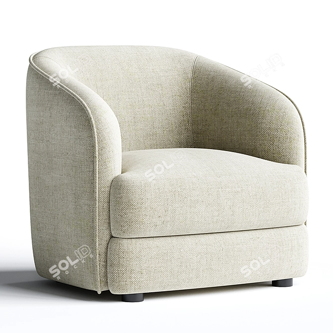 Stylish Covent Armchair 3D Model 3D model image 1
