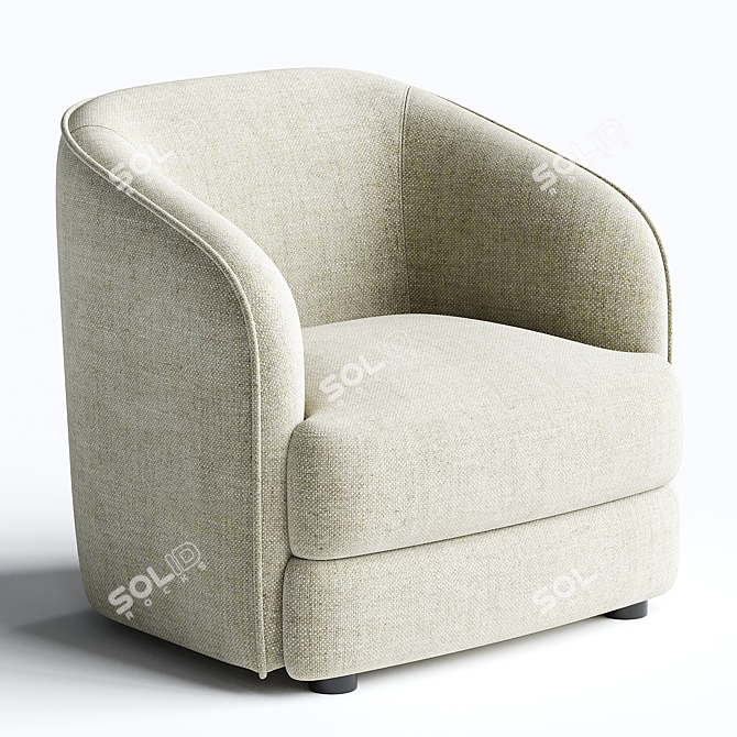 Stylish Covent Armchair 3D Model 3D model image 2