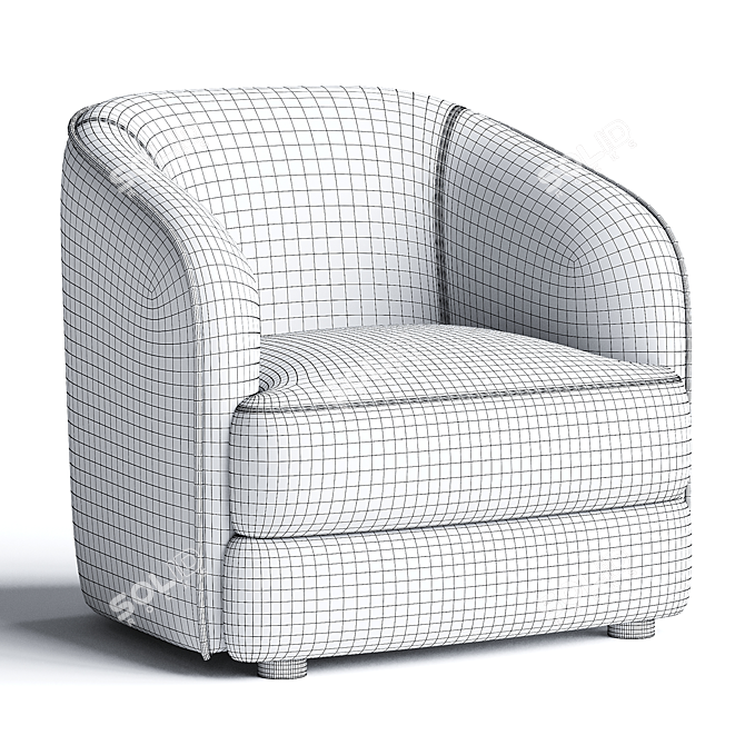 Stylish Covent Armchair 3D Model 3D model image 3