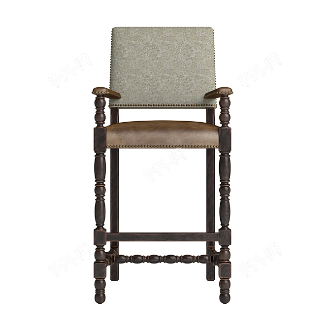 Lux Leather Bar Stool 3D model image 5