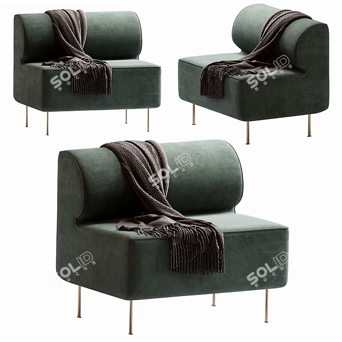 Contemporary Eave Dining Armchair 3D model image 1