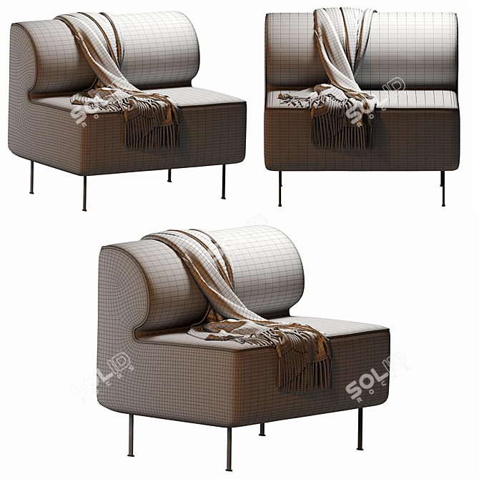 Contemporary Eave Dining Armchair 3D model image 4