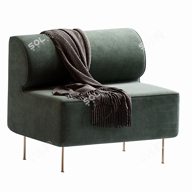 Contemporary Eave Dining Armchair 3D model image 5