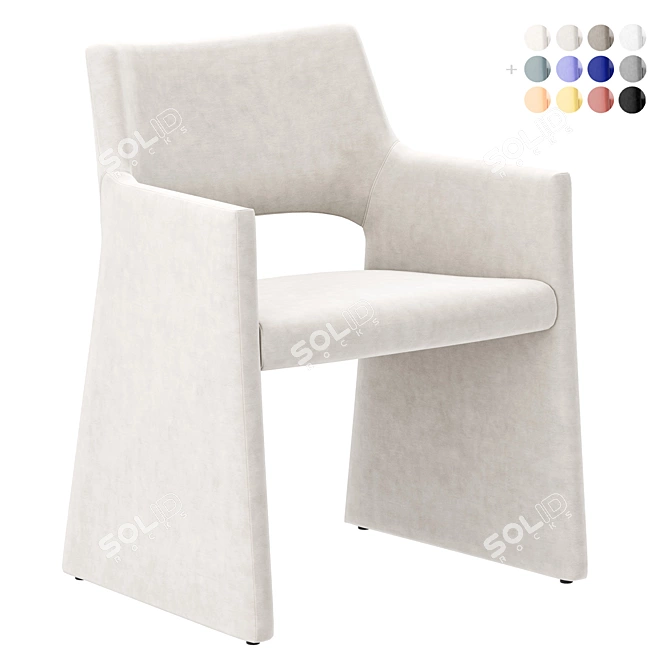 Elegant Velvet Dining Chair 3D model image 1