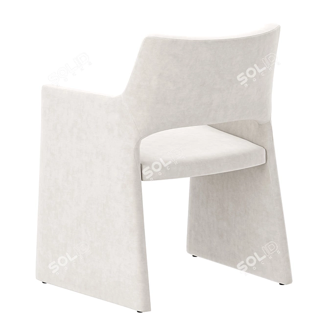 Elegant Velvet Dining Chair 3D model image 2