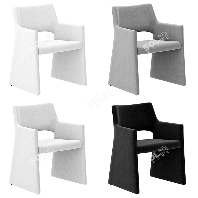 Elegant Velvet Dining Chair 3D model image 3