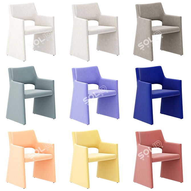 Elegant Velvet Dining Chair 3D model image 4