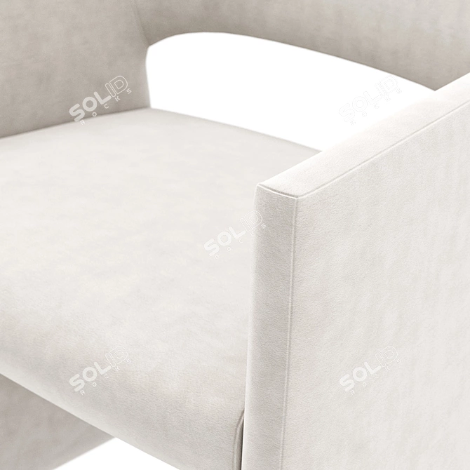 Elegant Velvet Dining Chair 3D model image 5
