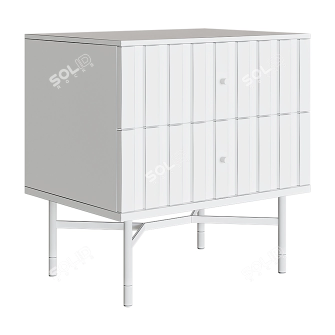 Berkeley Bedside Table Oak 3D model image 2