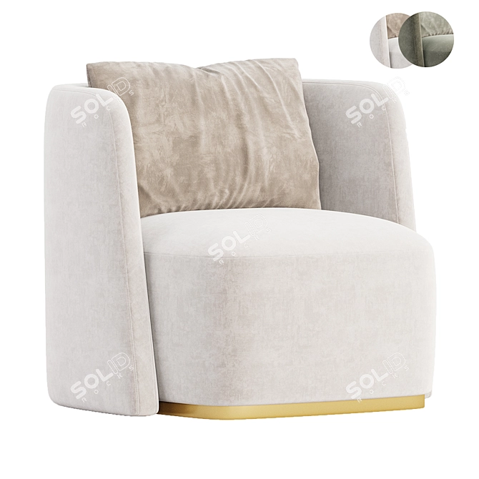 Sleek MACQUEEN Armchair in 3D 3D model image 1
