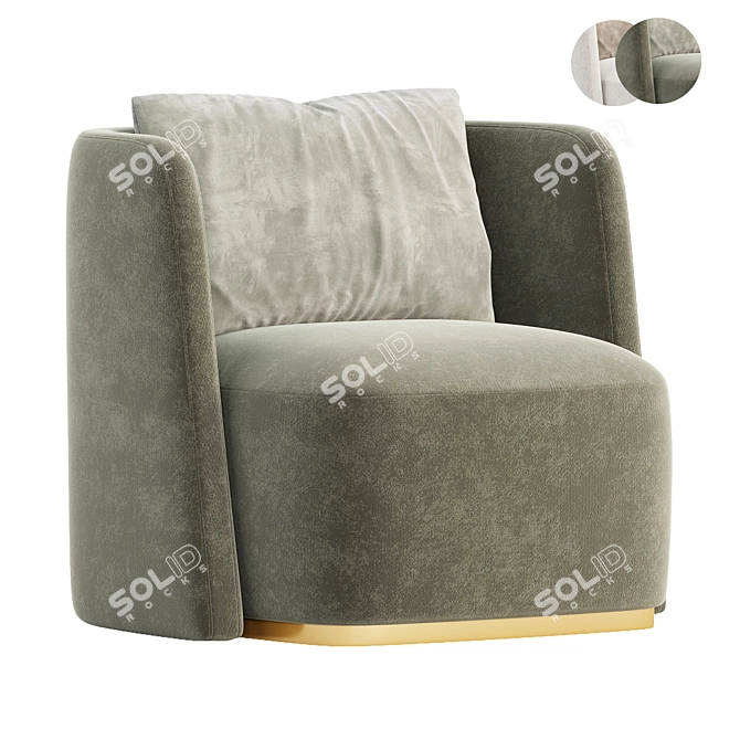 Sleek MACQUEEN Armchair in 3D 3D model image 2