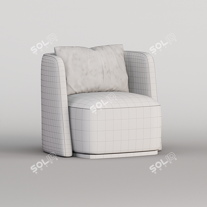 Sleek MACQUEEN Armchair in 3D 3D model image 4