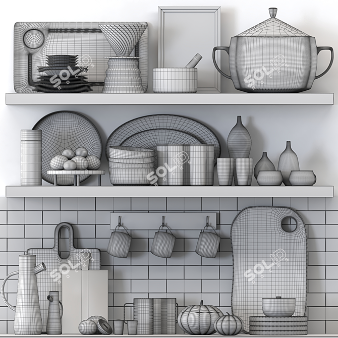 Modern Kitchen Accessories 3D Models 3D model image 2