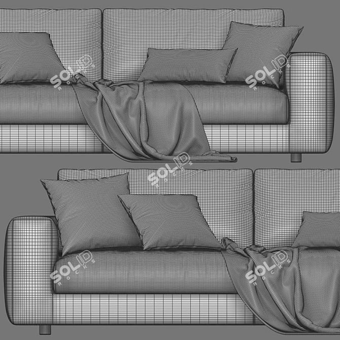 Modern Bonaldo Superhiro 2-Seater Sofa 3D model image 5