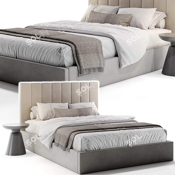 High-Quality Emmet West Elm Bed 3D model image 1