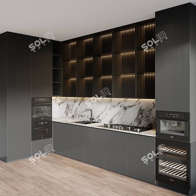 Modern Kitchen Set Fulgor Milano 3D model image 2