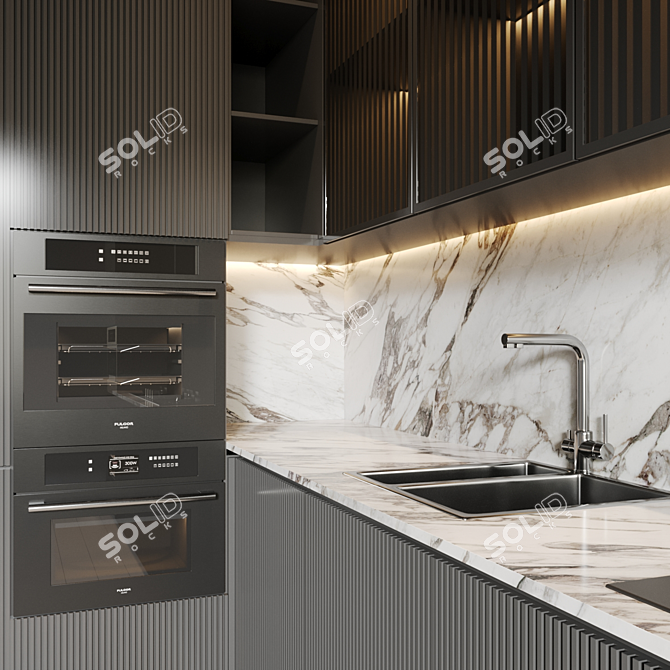 Modern Kitchen Set Fulgor Milano 3D model image 4