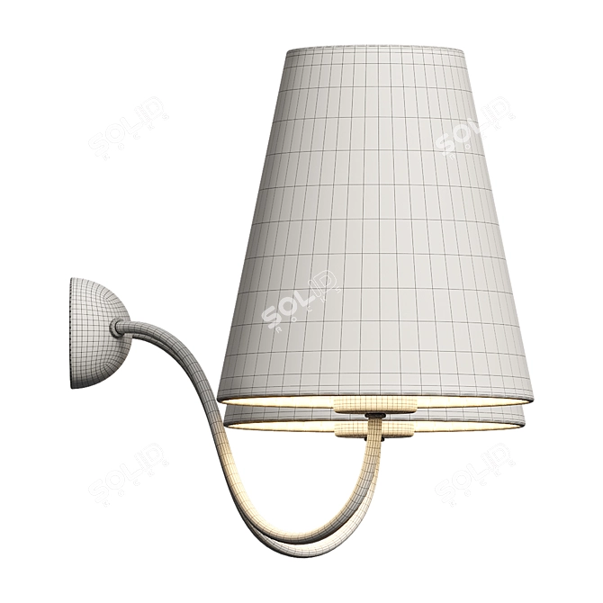 Raw Brass 2-Arm Wall Light 3D model image 6