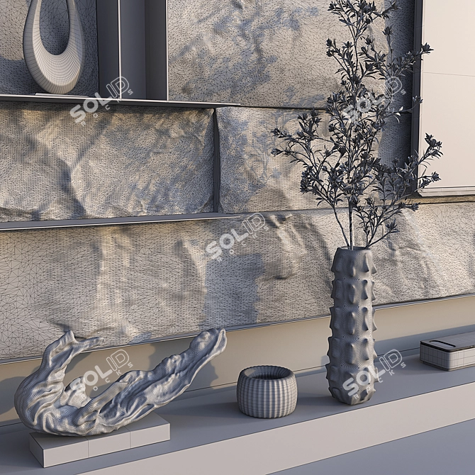 Decorative Stone-Wall 3D Elements 3D model image 8