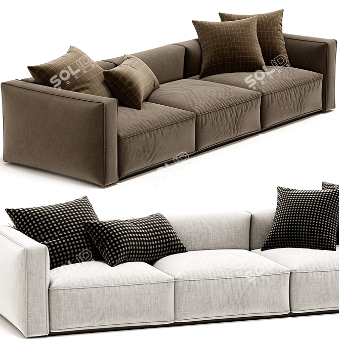 Sleek Contemporary Poliform Shangai Sofa 3D model image 3