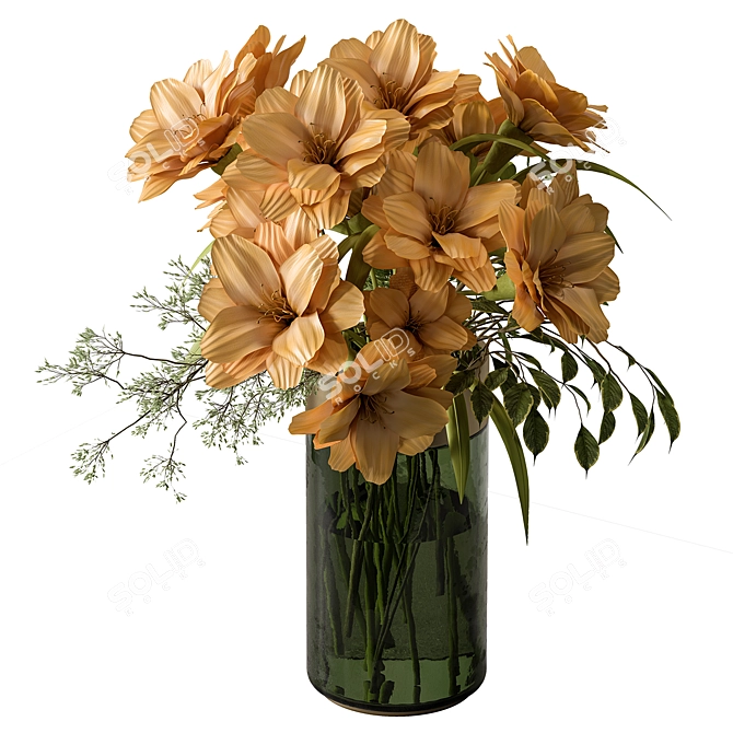 Sunshine Bouquet - 126 Yellow Blooms 3D model image 1