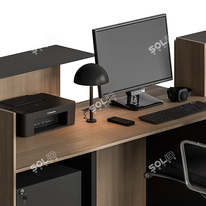 Executive Office Furniture Set 3D model image 3