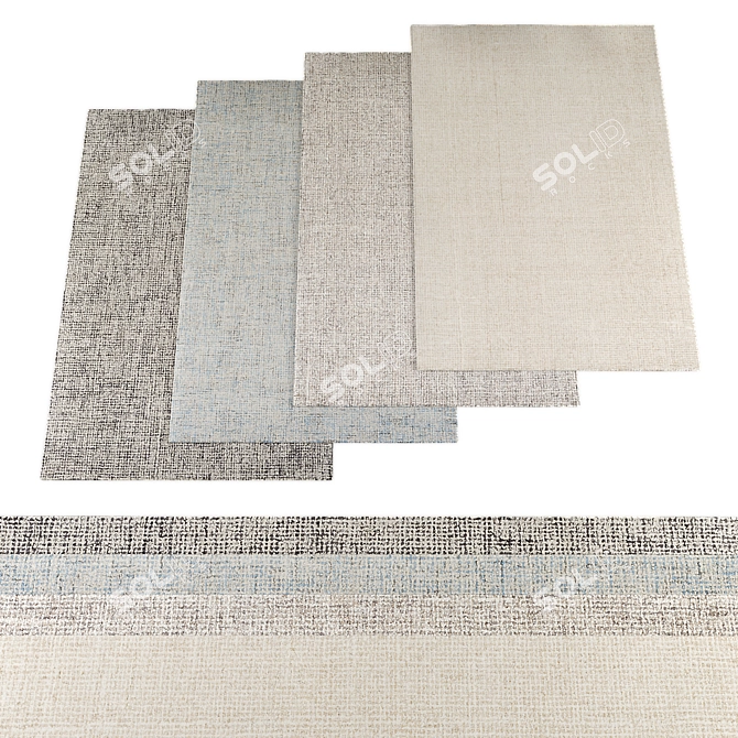 High-Res Textured Rugs Bundle 3D model image 1