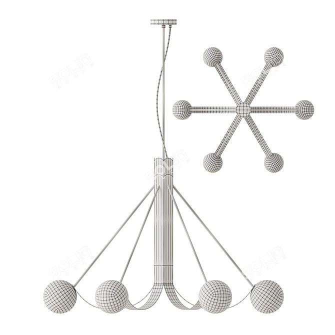 Geometric Glass Shade Chandelier, Lampatron LUDEN 3D model image 3