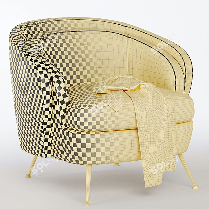 Bouclé Orion Chair Trio 3D model image 6