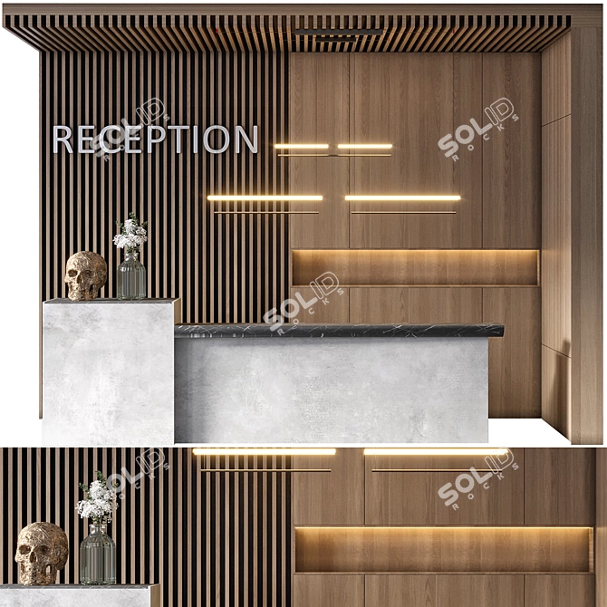 Modern Reception Desk Design Download 3D model image 1