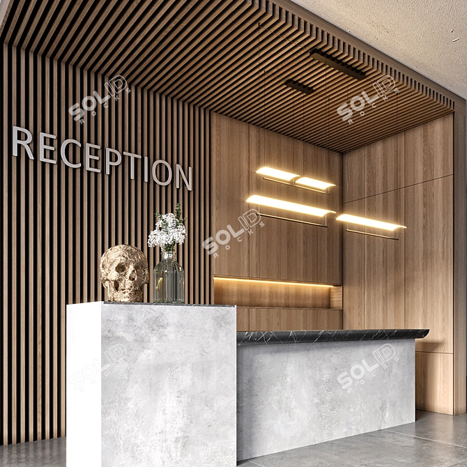 Modern Reception Desk Design Download 3D model image 5