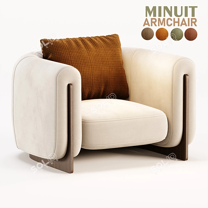 French Design Minuit Armchair Beauty 3D model image 1