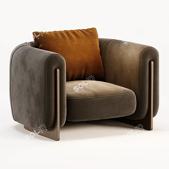 French Design Minuit Armchair Beauty 3D model image 3