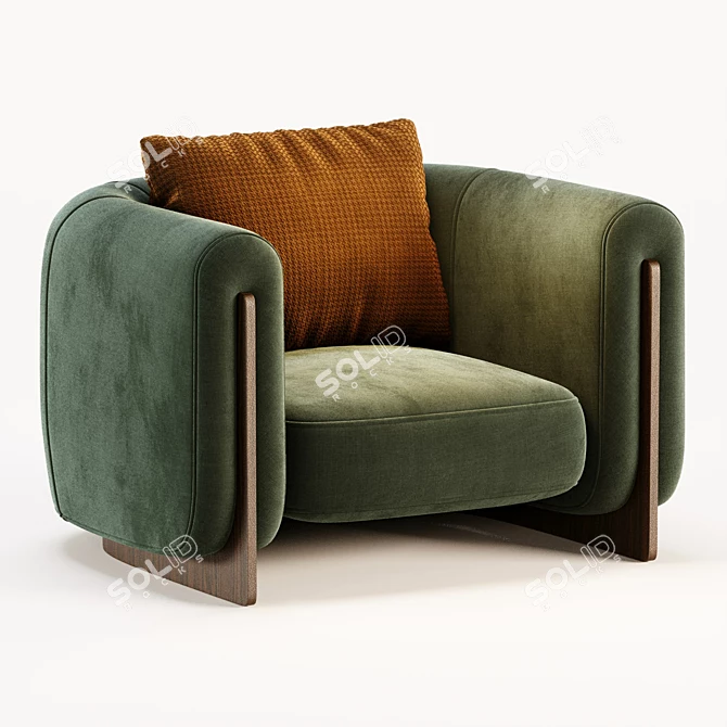 French Design Minuit Armchair Beauty 3D model image 4