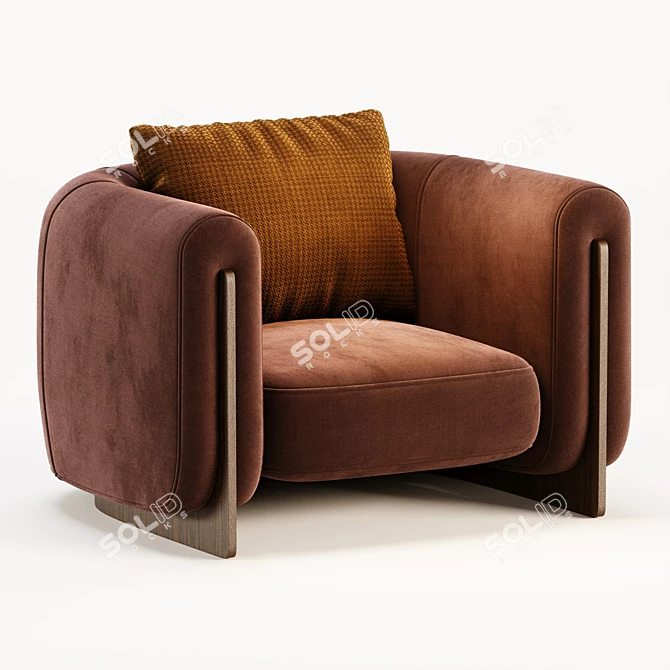 French Design Minuit Armchair Beauty 3D model image 5