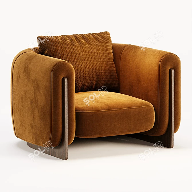 French Design Minuit Armchair Beauty 3D model image 6