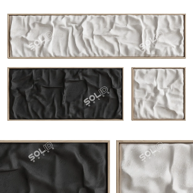 Fabric Texture Relief Wall Art 3D model image 1