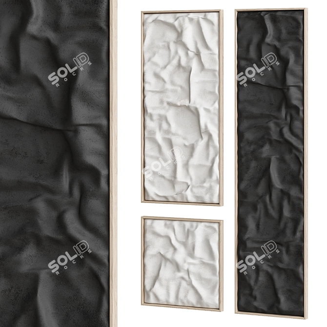 Fabric Texture Relief Wall Art 3D model image 2