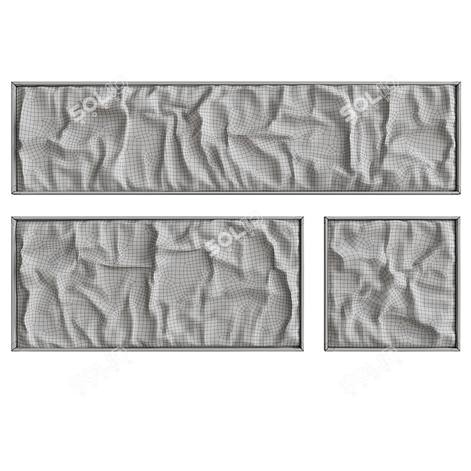 Fabric Texture Relief Wall Art 3D model image 3