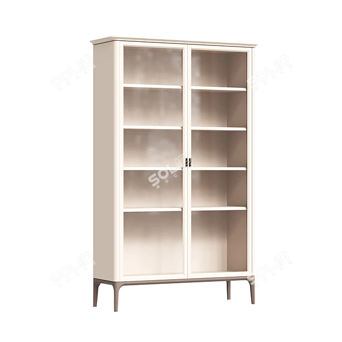 Primo Bookcase in Beige & Brown 3D model image 1