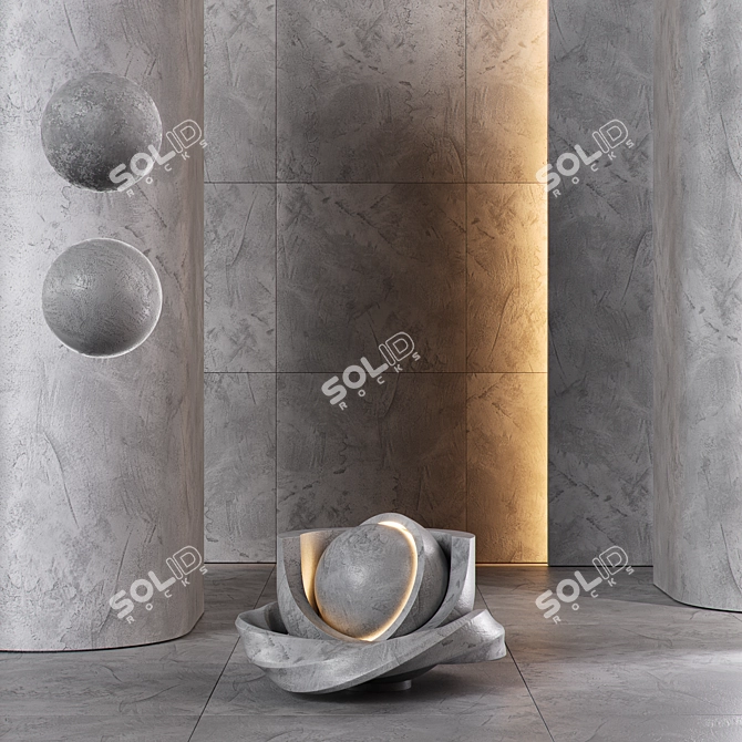 Seamless Microcement Flooring, 3 Materials 3D model image 1