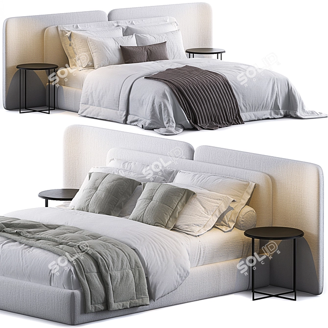 Modern Elegance: Angelo Bed 3D model image 1