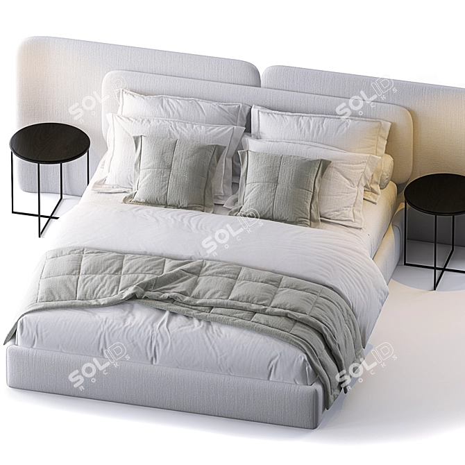 Modern Elegance: Angelo Bed 3D model image 2