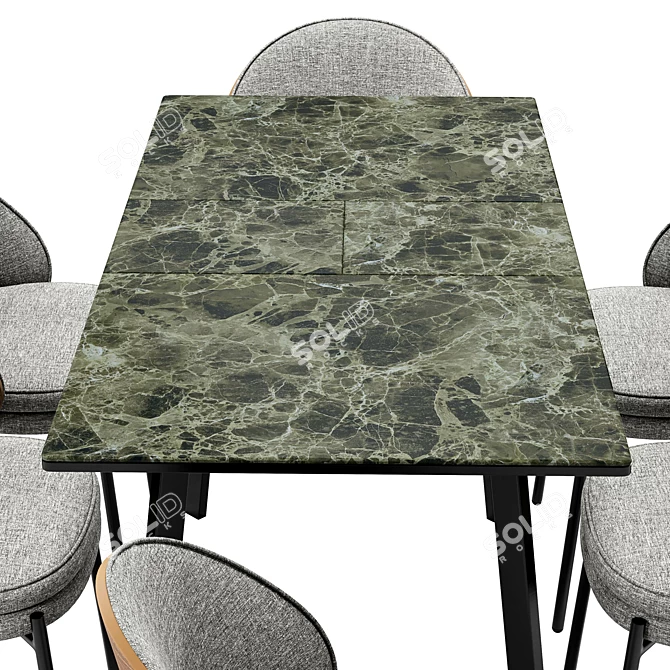 Modern Dining Set with Agni@Table 3D model image 2