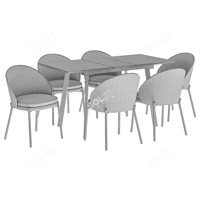 Modern Dining Set with Agni@Table 3D model image 5