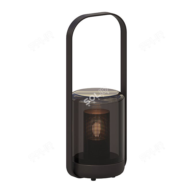 Luna Glass Alu Outdoor Lamp 3D model image 1