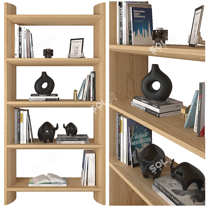 Dusted Oak Bookcase Pickford 3D model image 1